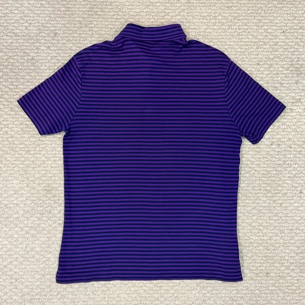 POLO Ralph Lauren Polo Mens Size L Classic Fit Purple Striped 100% Cotton Shirt